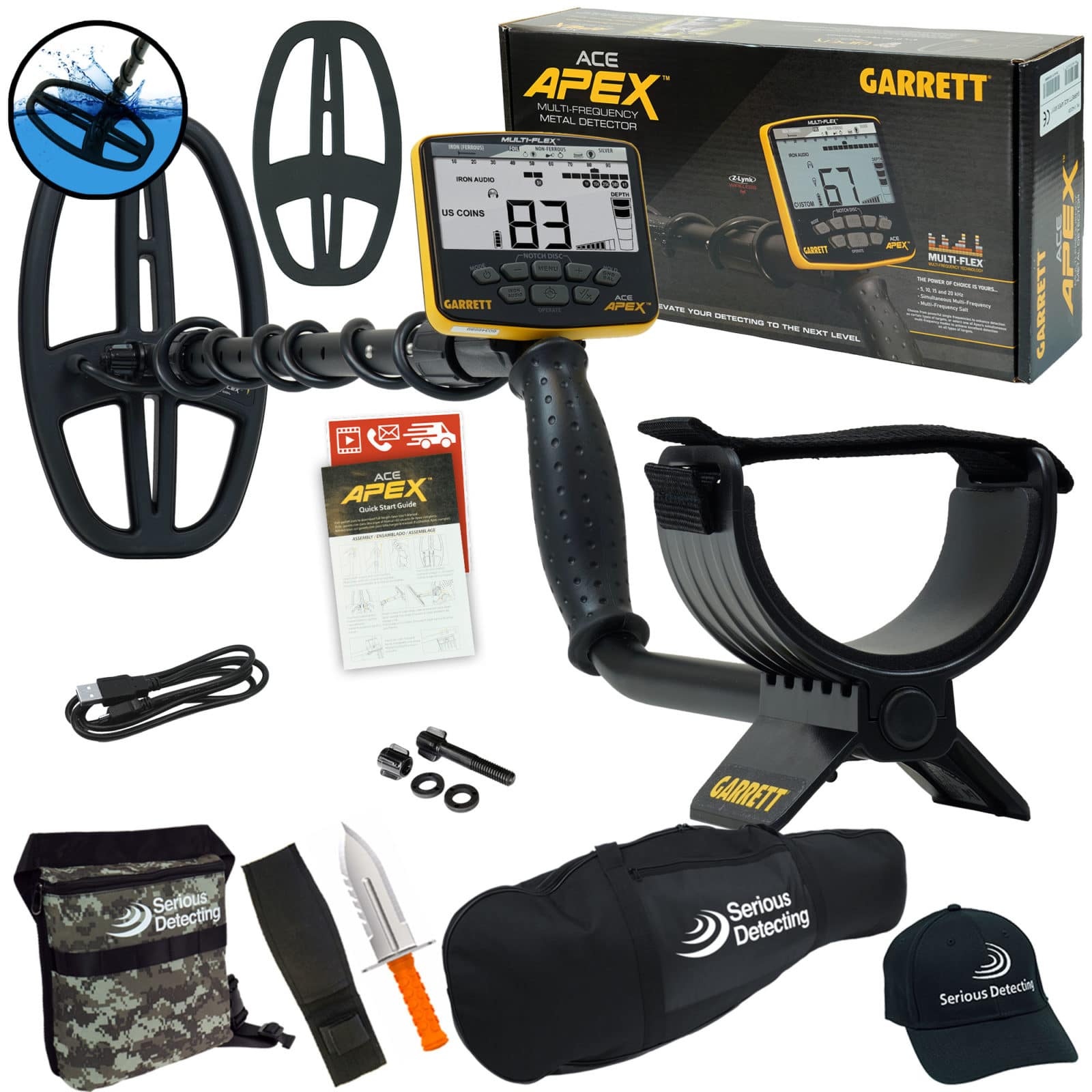 Garrett Dedektör Ace Apex Dedektör Viper Başlıklı (15x28cm) MS-3 Z-LYNK Kablosuz Kulaklıklı