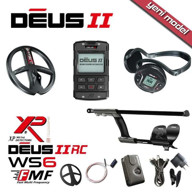 XP Deus 2 Dedektör 28cm FMF Başlık, WS6 Master + WSA2XL Kulaklık